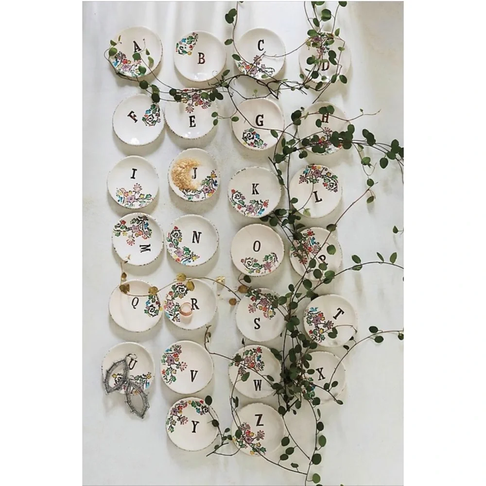 Anthropologie Monogrammed Garland Ring Dish